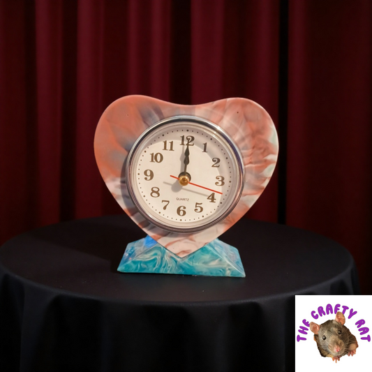 Marbled Heart Clock